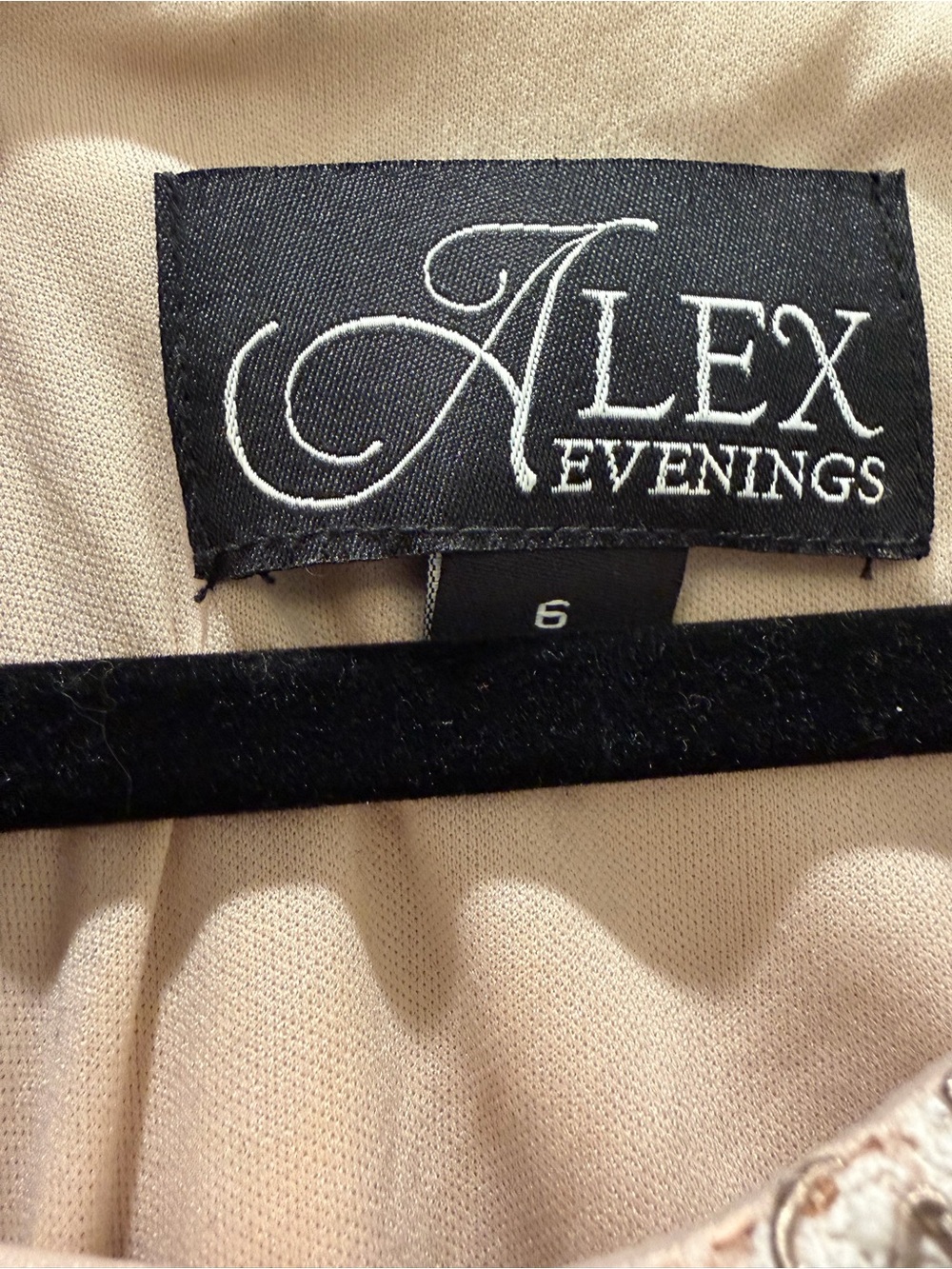 Alex Evenings Size 6 Champagne Gold Sequin Lace Maxi Dress Gown - Picture 4 of 7